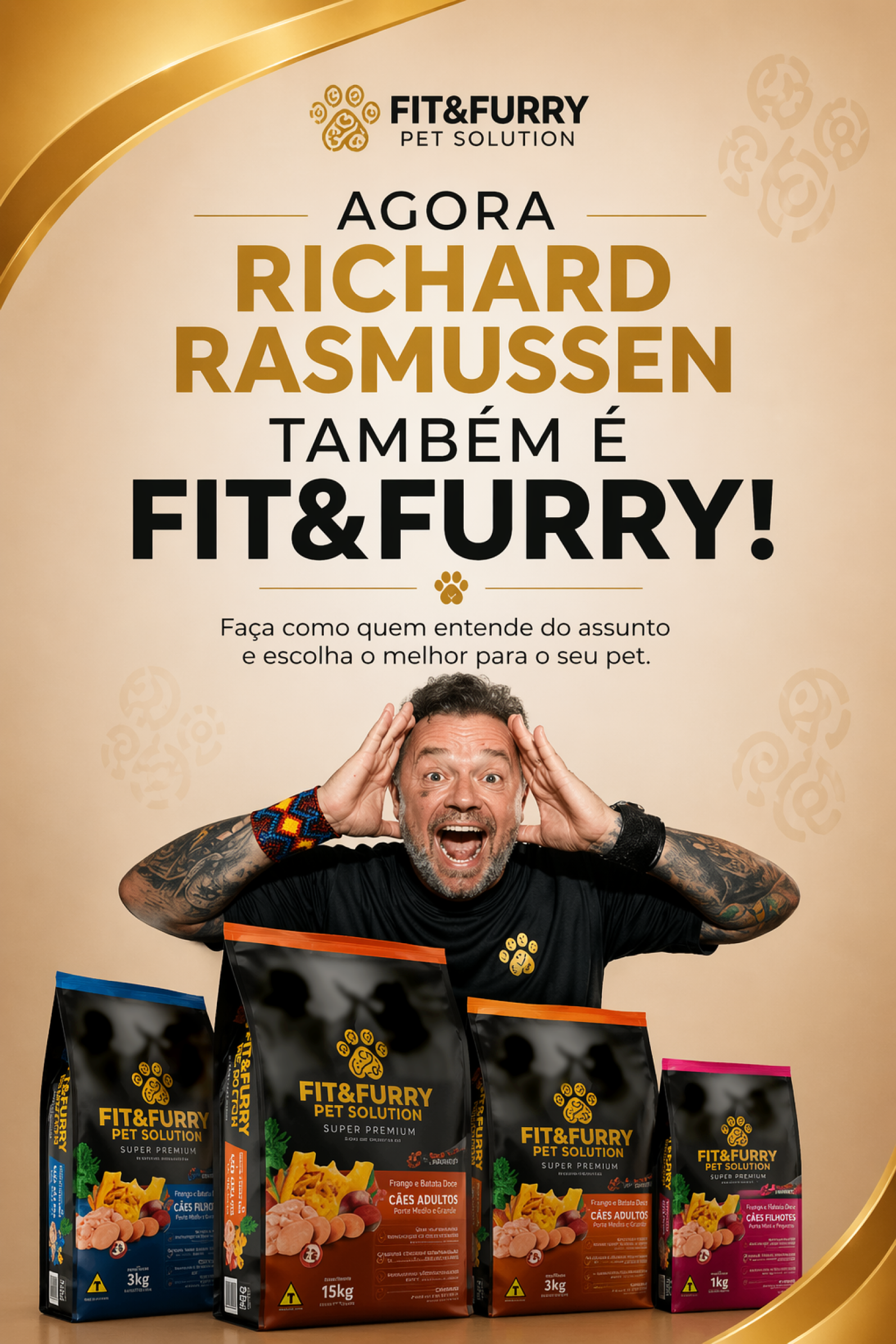 O Richard já escolheu a melhor nutrição. O seu pet ainda está esperando!"