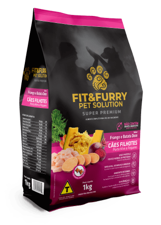Ração Seca Fit&Furry para Cães Filhotes de Raças Mini e Pequenas - 1Kg