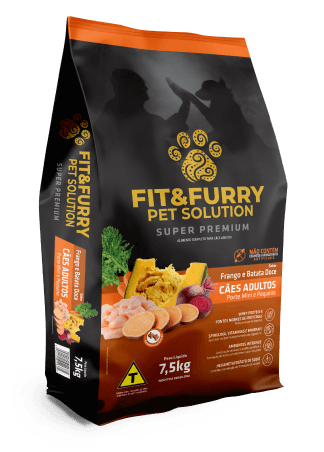 Ração Seca Fit&Furry para Cães Adultos de Raças Mini e Pequenas - 7,5Kg