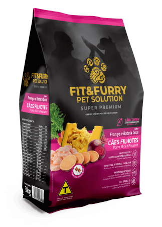 Ração Seca Fit&Furry para Cães Filhotes de Raças Mini e Pequenas - 3Kg