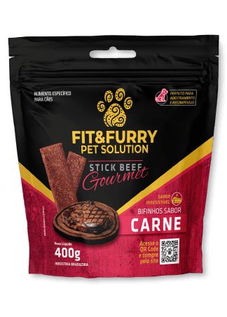 Bifinho Fit&Furry Stick Beef Gourmet 400gr - Sabor Carne