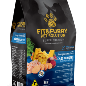 Ração Seca Fit&Furry para Cães Filhotes de Raças Médias e Grandes - 3Kg